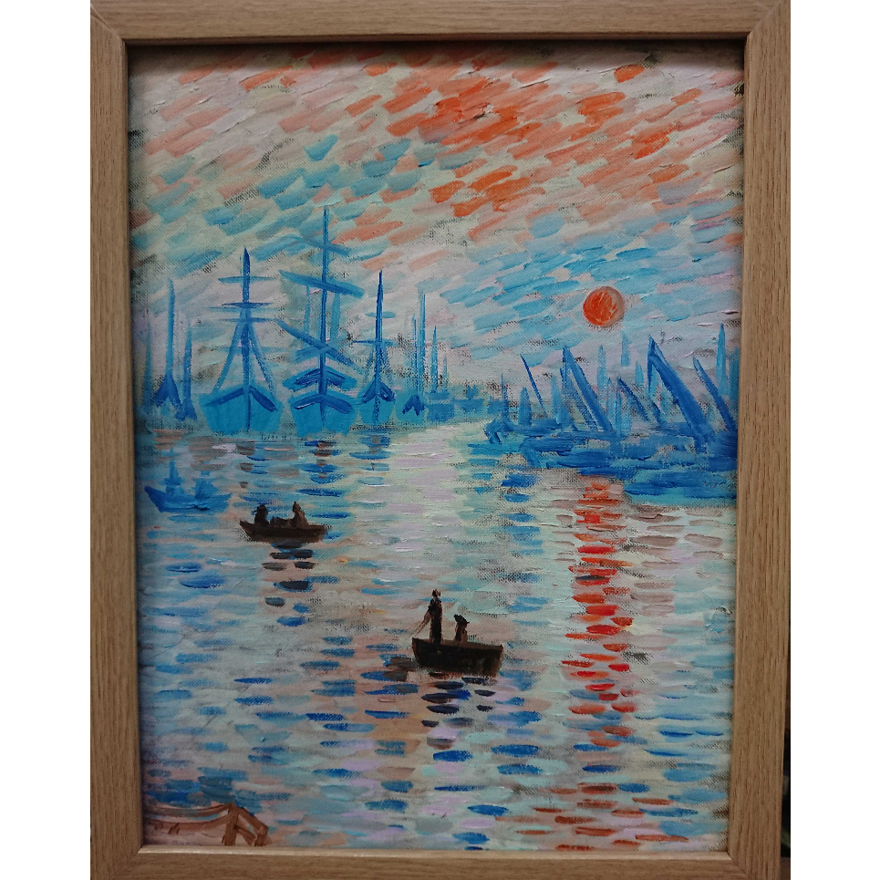 Tranh Sơn Dầu Vẽ Tay 30x40cm - Mặt Trời Mọc (Monet)