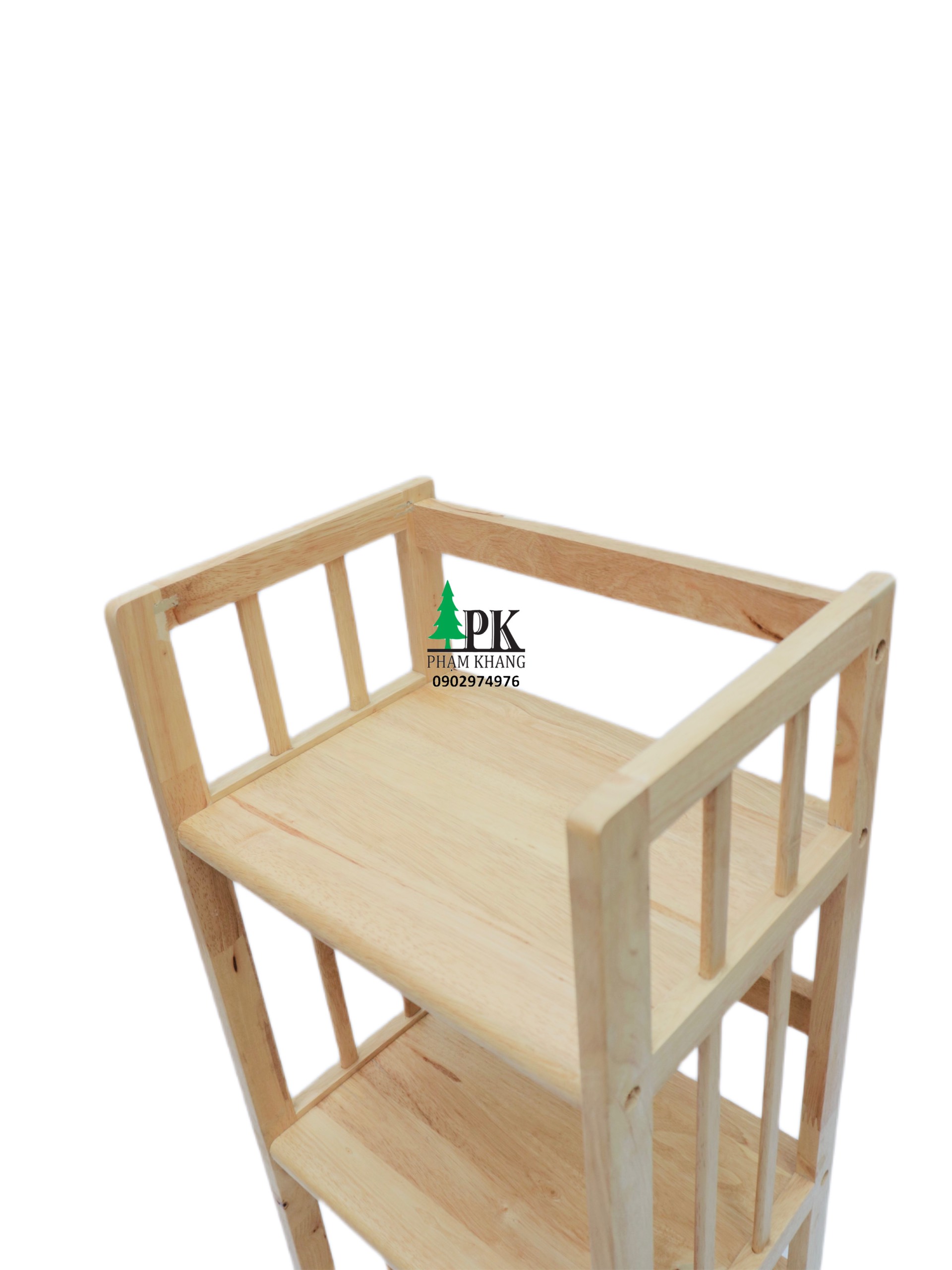 Kệ sách 4 tầng rộng 38 cm Start Decor - Gỗ cao su tự nhiên - Màu Gỗ Tự Nhiên/ Vàng Cherry
