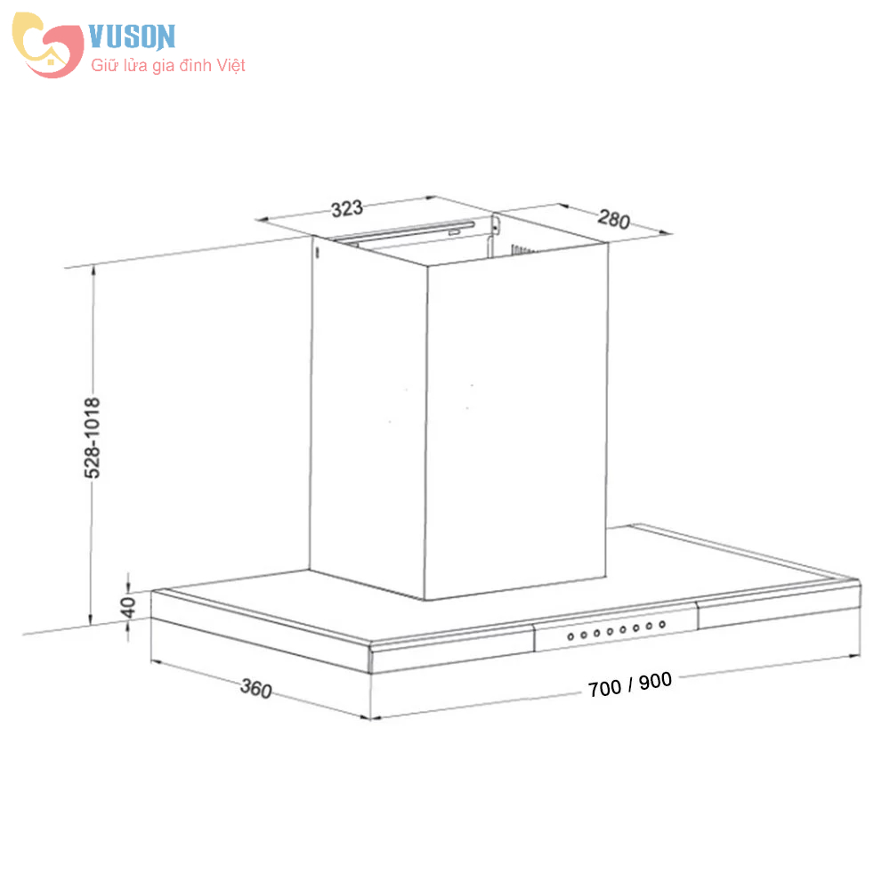 Máy hút mùi Eurosun EH-70AF76 - Hàng chính hãng