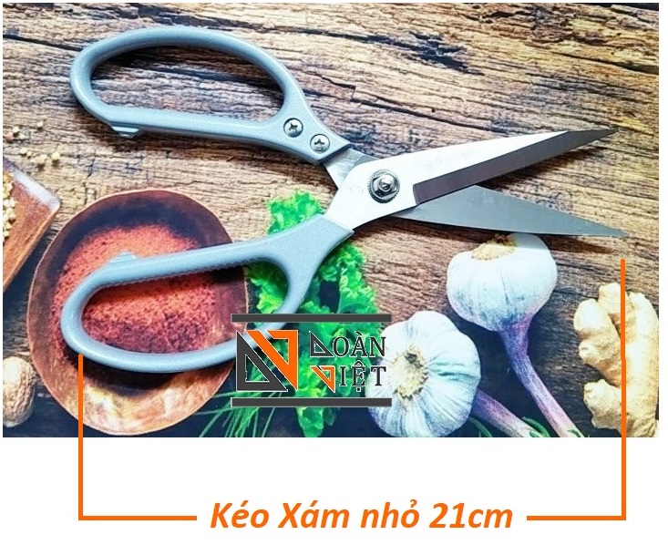 Kéo Thép SK5 Nội Địa Nhật, Kéo Xám 21cm - Kéo được sản xuất bởi thép SK5 với công nghệ Nhật tạo nên Lưỡi Kéo SIÊU BÉN