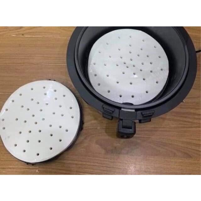 Set 100 tờ giấy nến cho nồi chiên không dầu, lót bánh bao - giấy nến đục lỗ chống dính size 23cm
