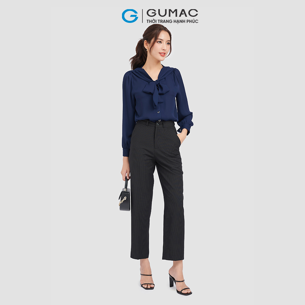 Quần tây nữ GUMAC QC09024 kẻ sọc ống suông công sở