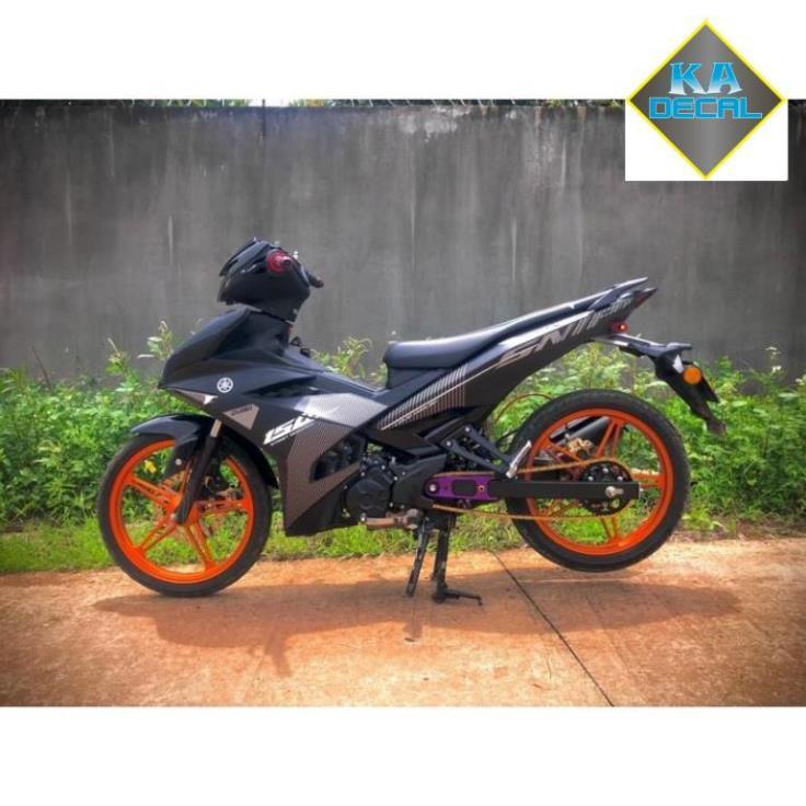 Tem rời exciter 150 dán xe đen nhám
