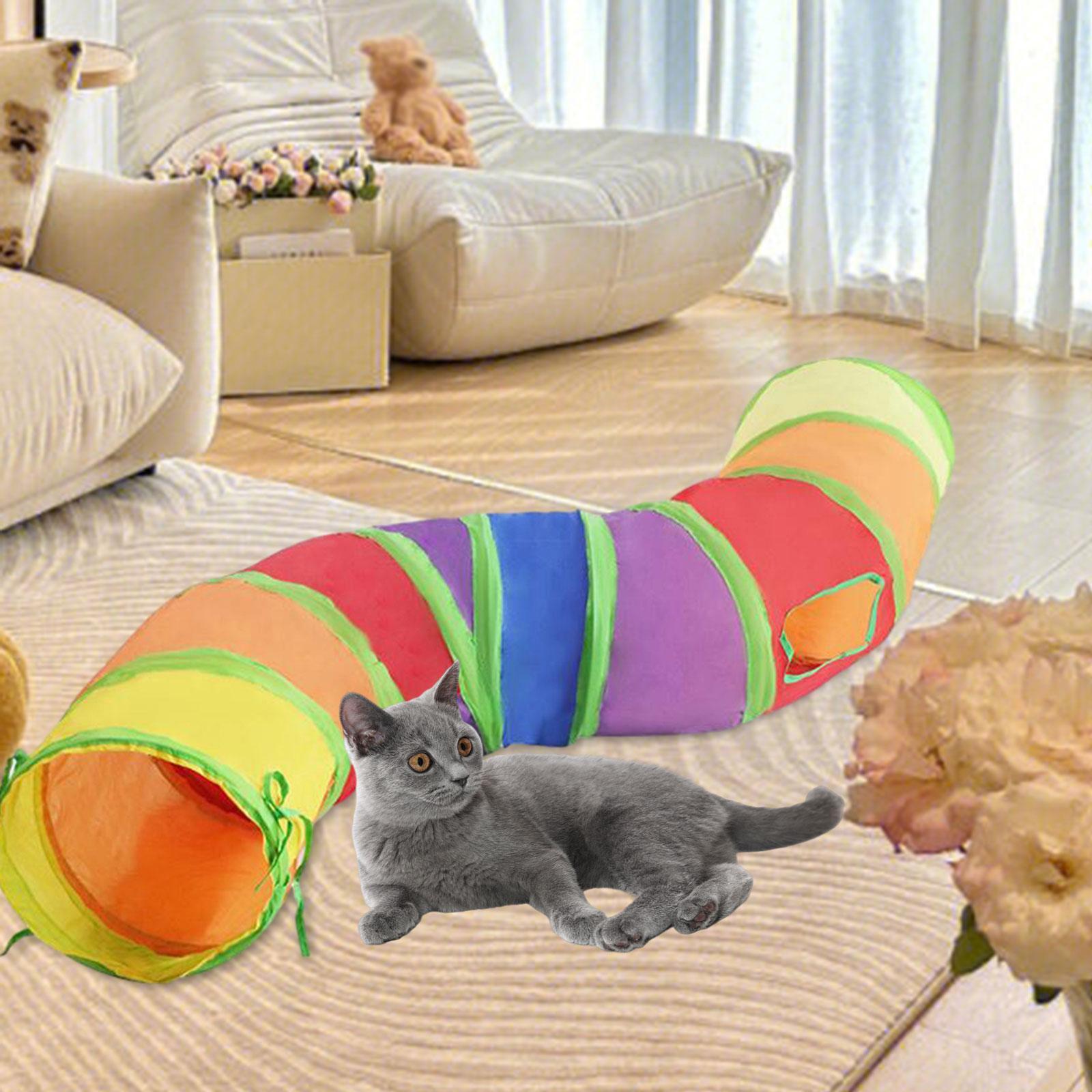 Collapsible Cat Tunnel Rabbit Tunnel Interactive Hiding Training S Shaped Cat Tube Cat Playing Tunnel for Bunnies Puppy Dogs