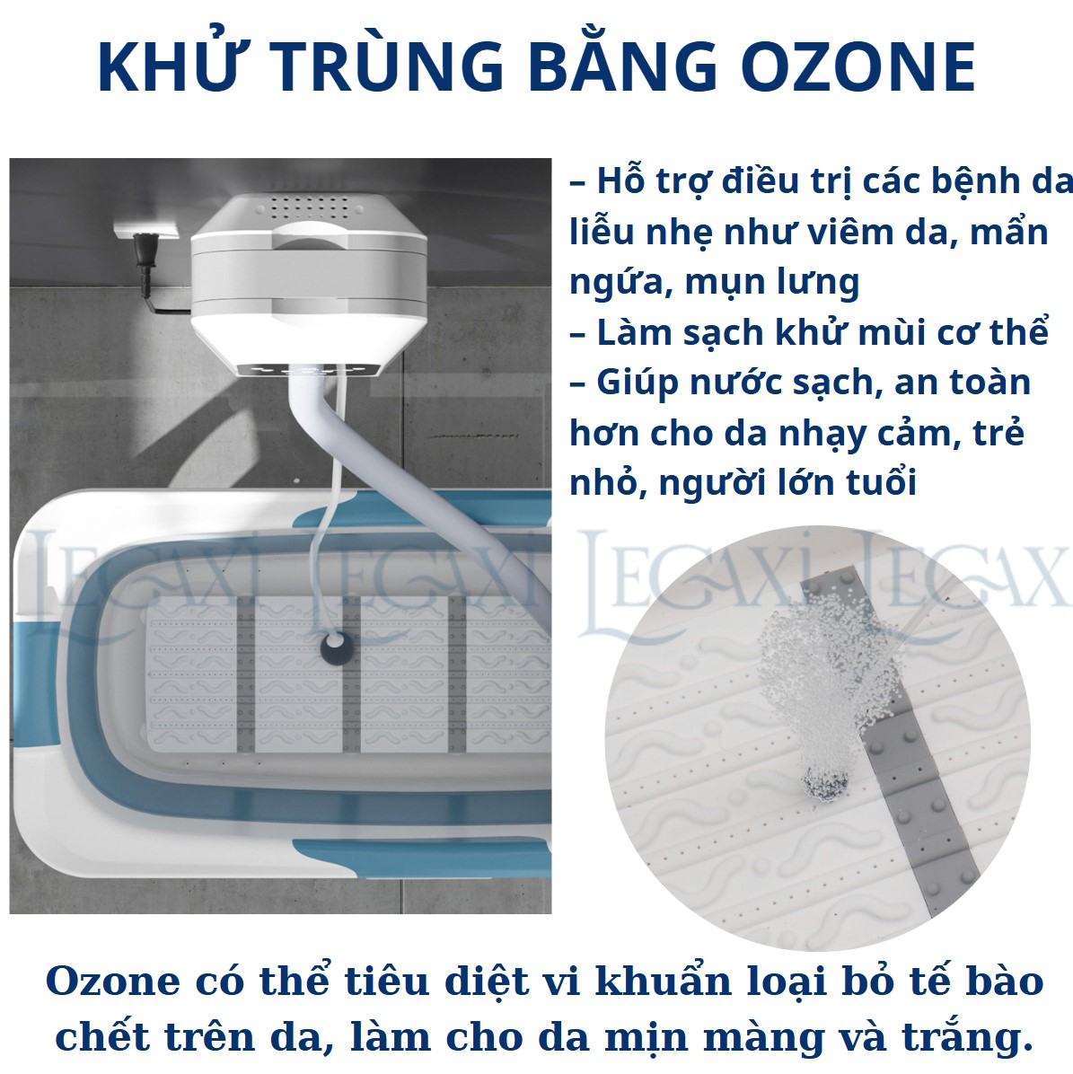 Máy sục khí thủy lực bồn tắm kết hợp với ion âm, ozone làm sạch da, giảm căng thẳng, ngủ ngon otyla