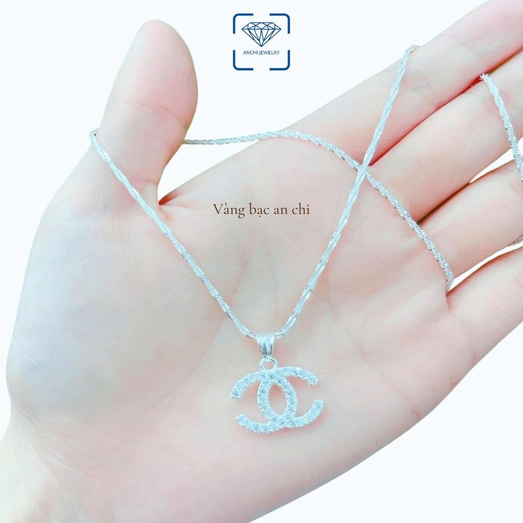 Dây chuyền bạc nữ kèm mặt hình chữ X đính đá trẻ trung thanh lịch, trang sức Anchi jewelry