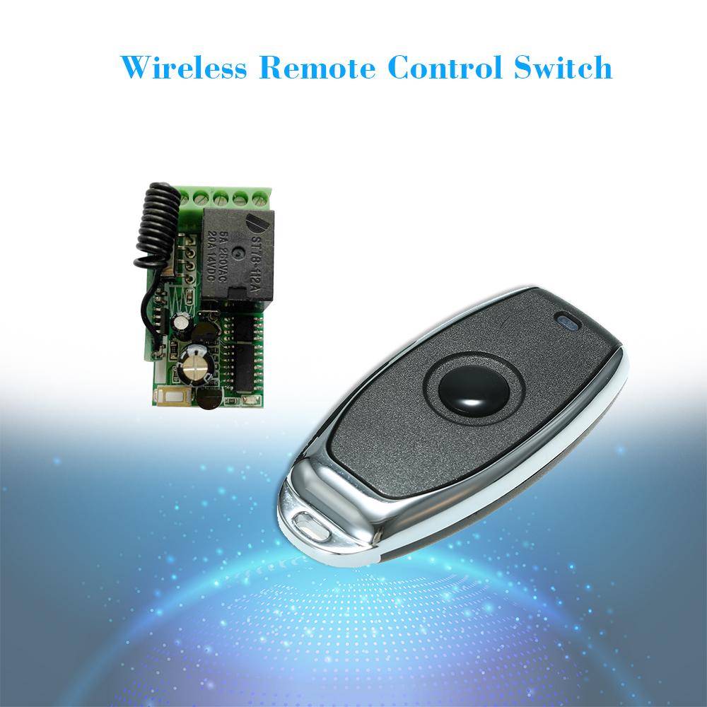 433Mhz DC 12V Universal RF Remote Control Switch Relay Receiver Module Mini 1CH Wireless Control Switch + 5PCS RF 433 Mhz Transmitter Remote Controls For Household Appliances Electronic Lock Control 1527 Chip