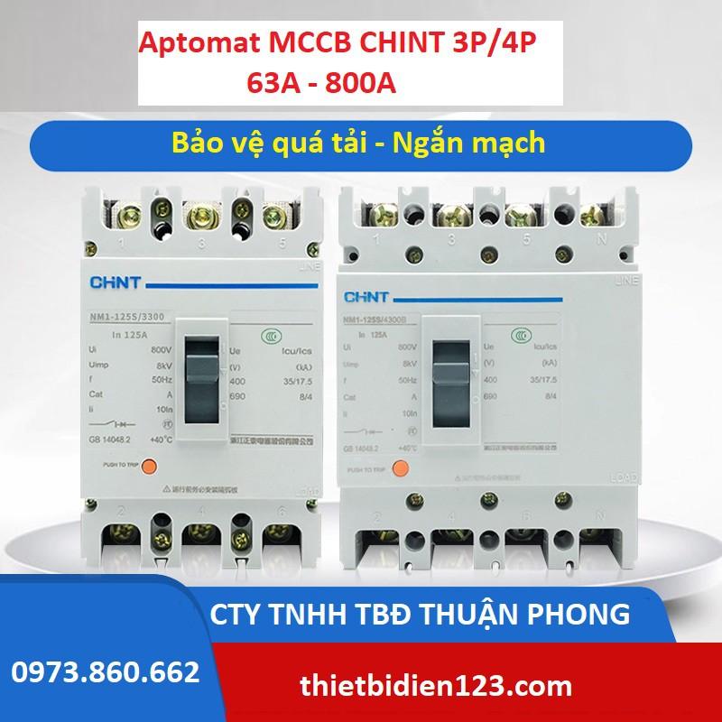 APTOMAT CHINT MCCB 3P/4P 63A - NM1-63S - Attomat khối 3 pha 63A