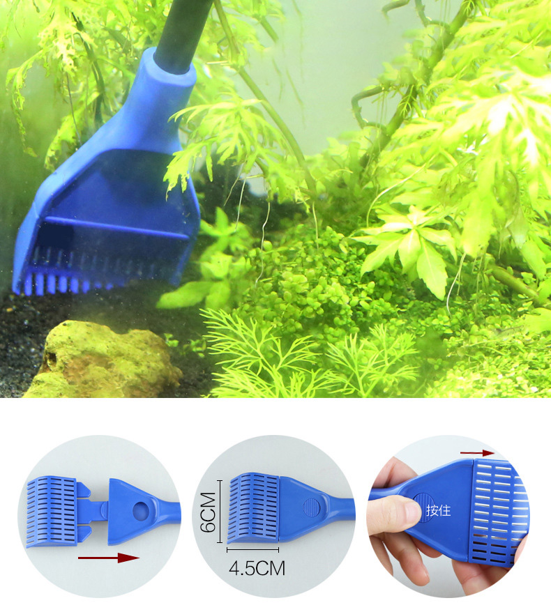 Bộ dụng cụ vệ sinh bể cá , hồ kính 5 trong 1 SX-05 S.UN.SU.N làm sạch rêu hại tảo nây tảo xanh, vợt cá, san cát và đất nền