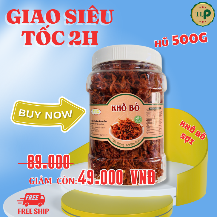 KHÔ BÒ SỢI TÂN LỘC PHÁT - HŨ 500G