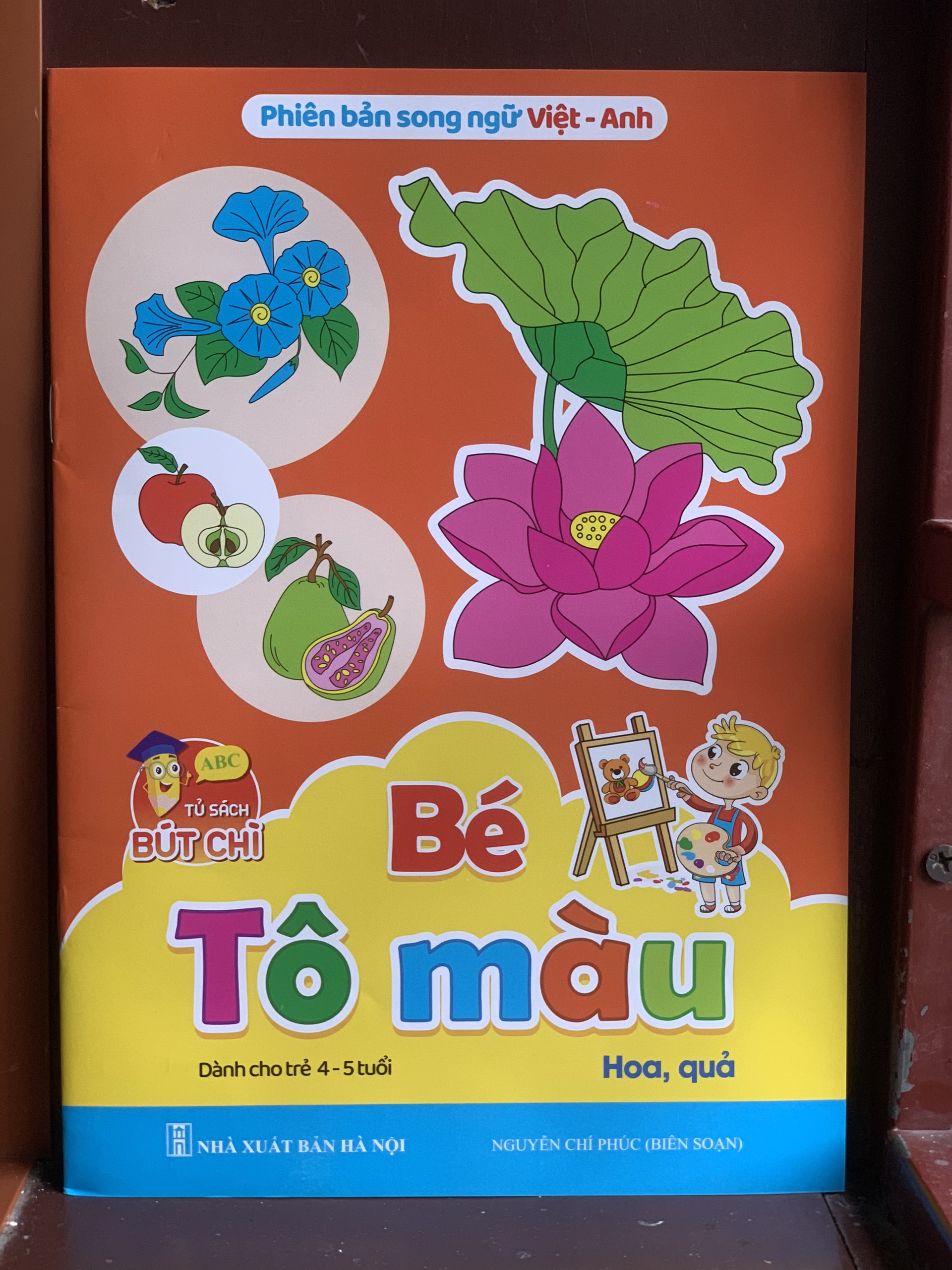 Bộ sách bé tập tô màu nhiều chủ đề song ngữ Việt Anh cho trẻ từ 4-6 tuổi