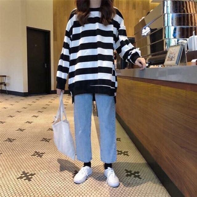 SWEATER DỆT TAY DÀI SỌC