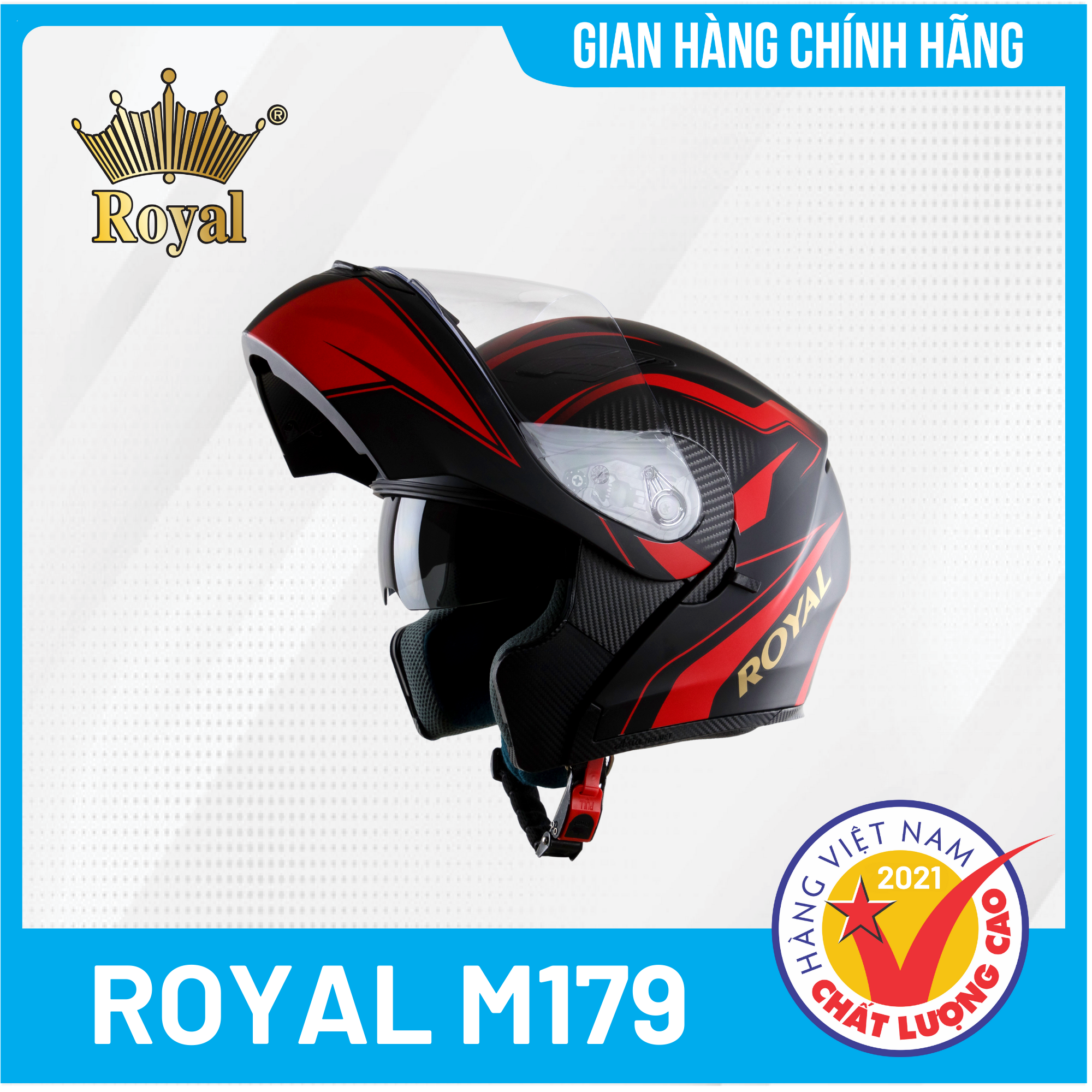 Nón bảo hiểm Lật Hàm Royal M179 2 Kính Thời Thượng, Năng Động, Hiện Đại, Bảo hành chính hãng 12 tháng