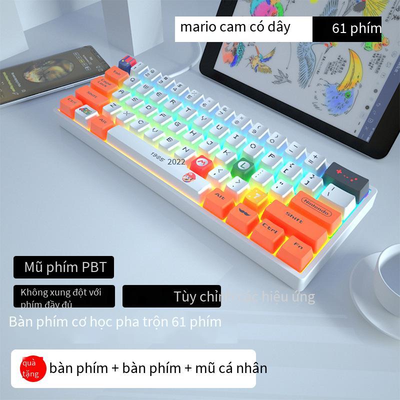Khuyến mại áp dụng cho Bàn phím cơ 61 phím có dây không dây bluetooth ba chế độ trục xanh đỏ trục đen trà trục máy tính bảng iPad mini 68