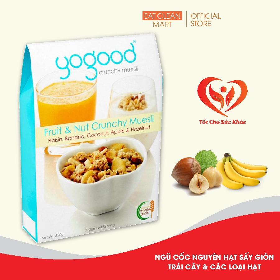 Ngũ Cốc Nguyên Hạt Sấy Giòn Trái Cây và Các Loại Hạt Yogood - Fruit & Nut Crunchy Muesli Hộp 350g