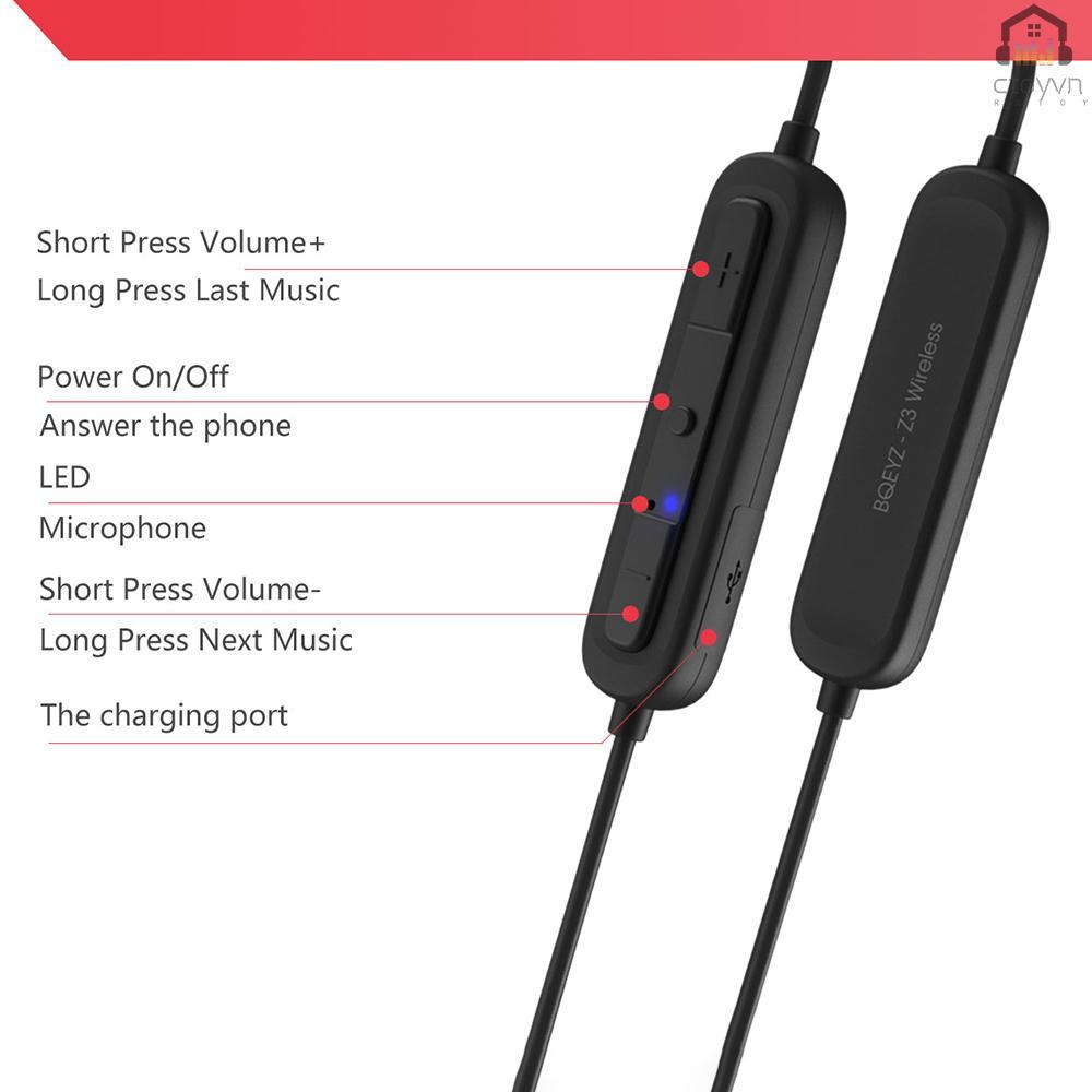 Dây cáp âm thanh thay thế cho tai nghe bluetooth 5.0 BQEYZ Z3 2Pin 0.78mm