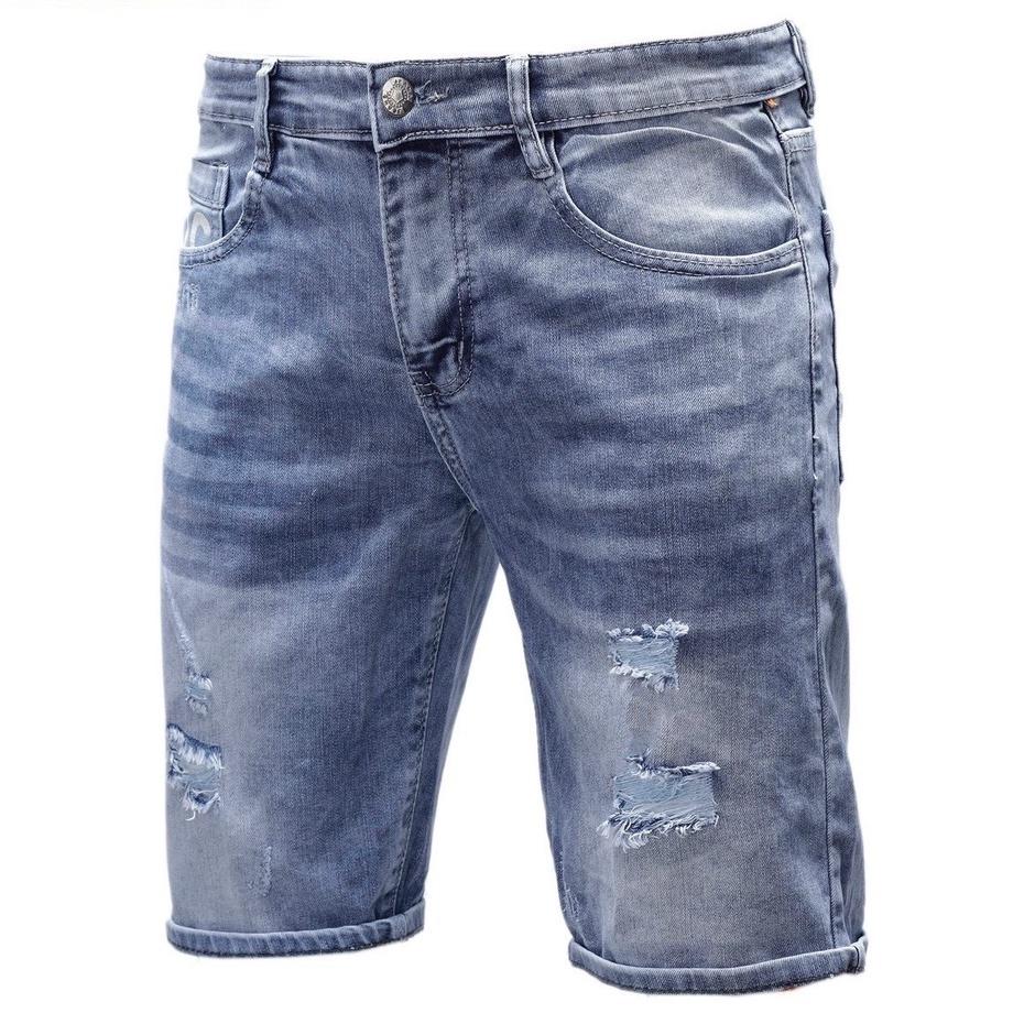 quần short jean nam xanh rách nhẹ cao cấp đẹp mẫu mới ảnh thật