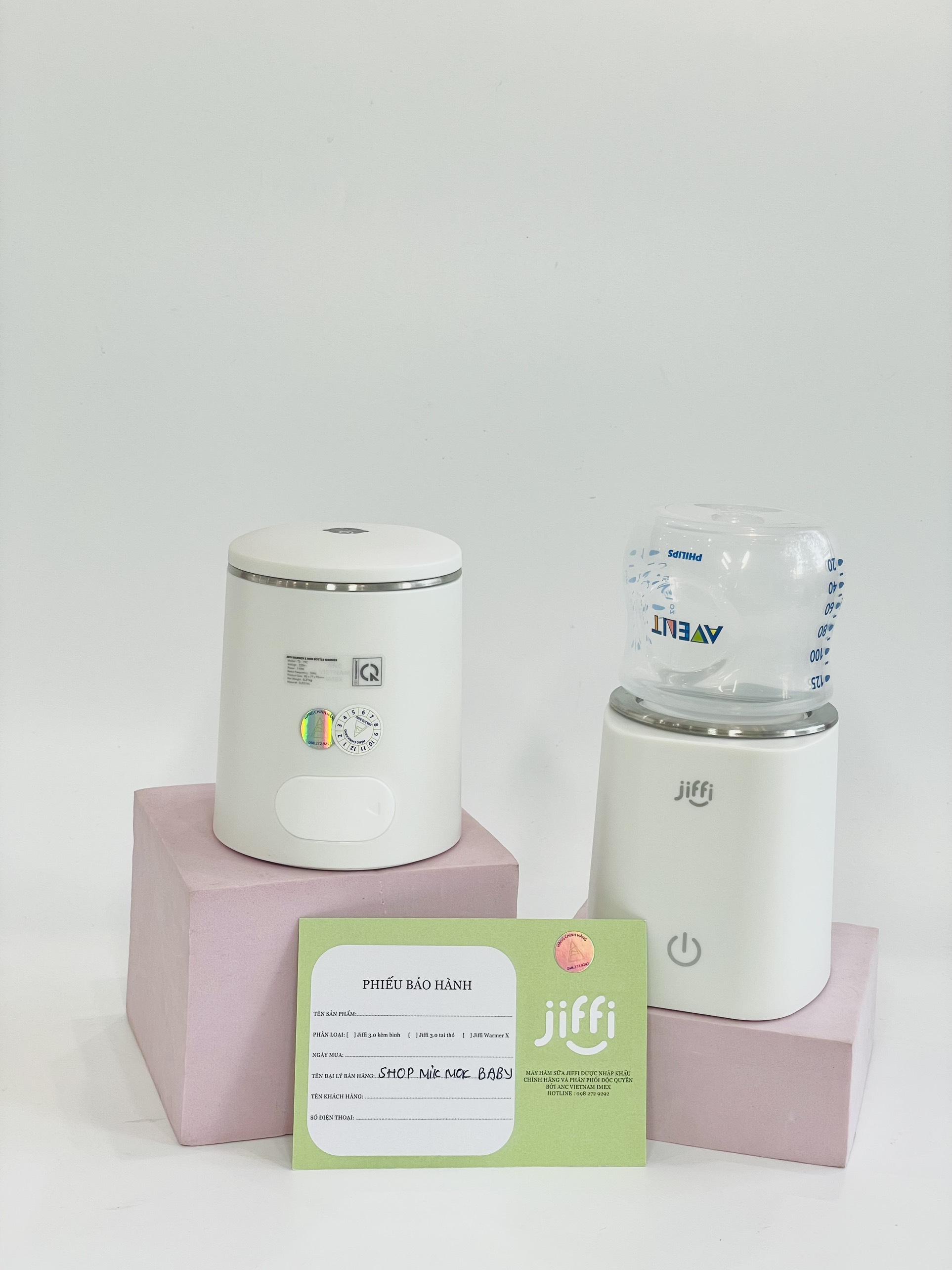 Hâm sữa Jiffi  không dây và Jiffi mini warmer X cắm điện trực tiếp