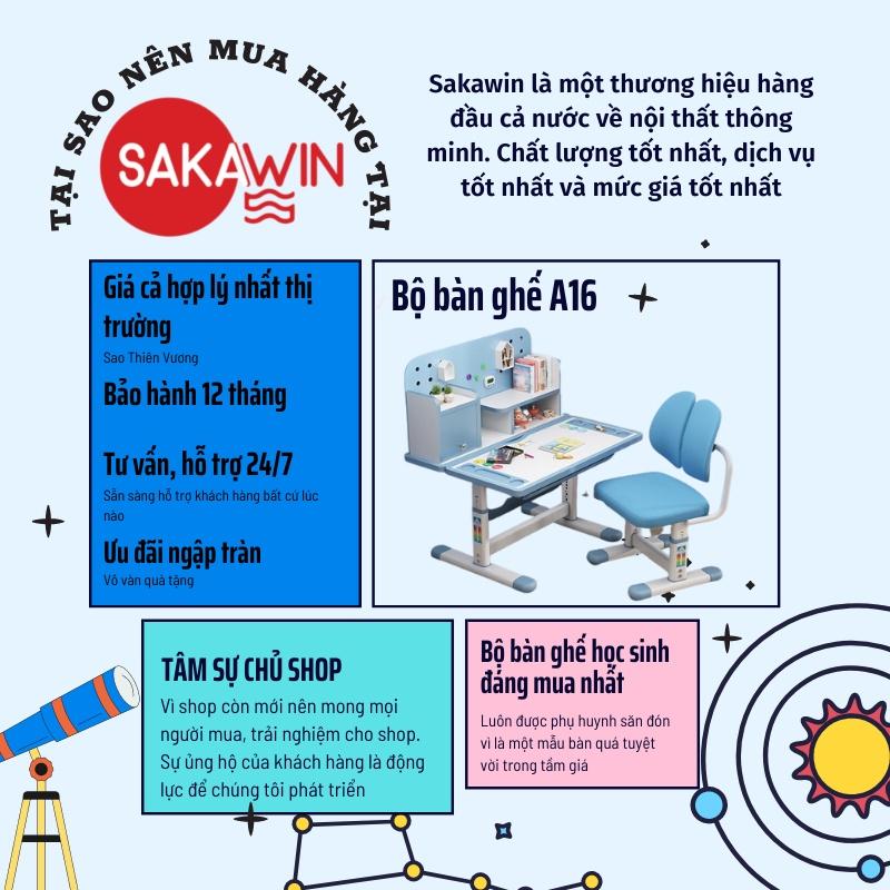 (Bán chạy 2022) Bàn ghế học sinh kèm giá sách A16, Bàn học thông minh Phù hợp nhiều độ tuổi, Bảo hành 24 tháng 1 đổi 1