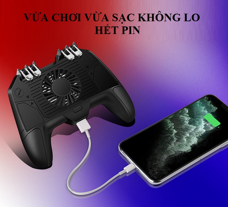 Tay cầm chơi game F8 có quạt tản nhiệt kiêm Pin sạc dự phòng dung lượng 4000mah