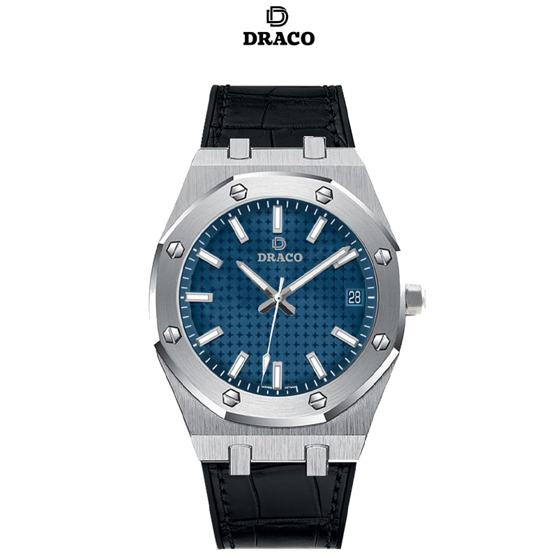 Đồng Hồ Nam Sang Trọng DRACO D22-DR04 “Revolution Watch” Xanh Da Đen