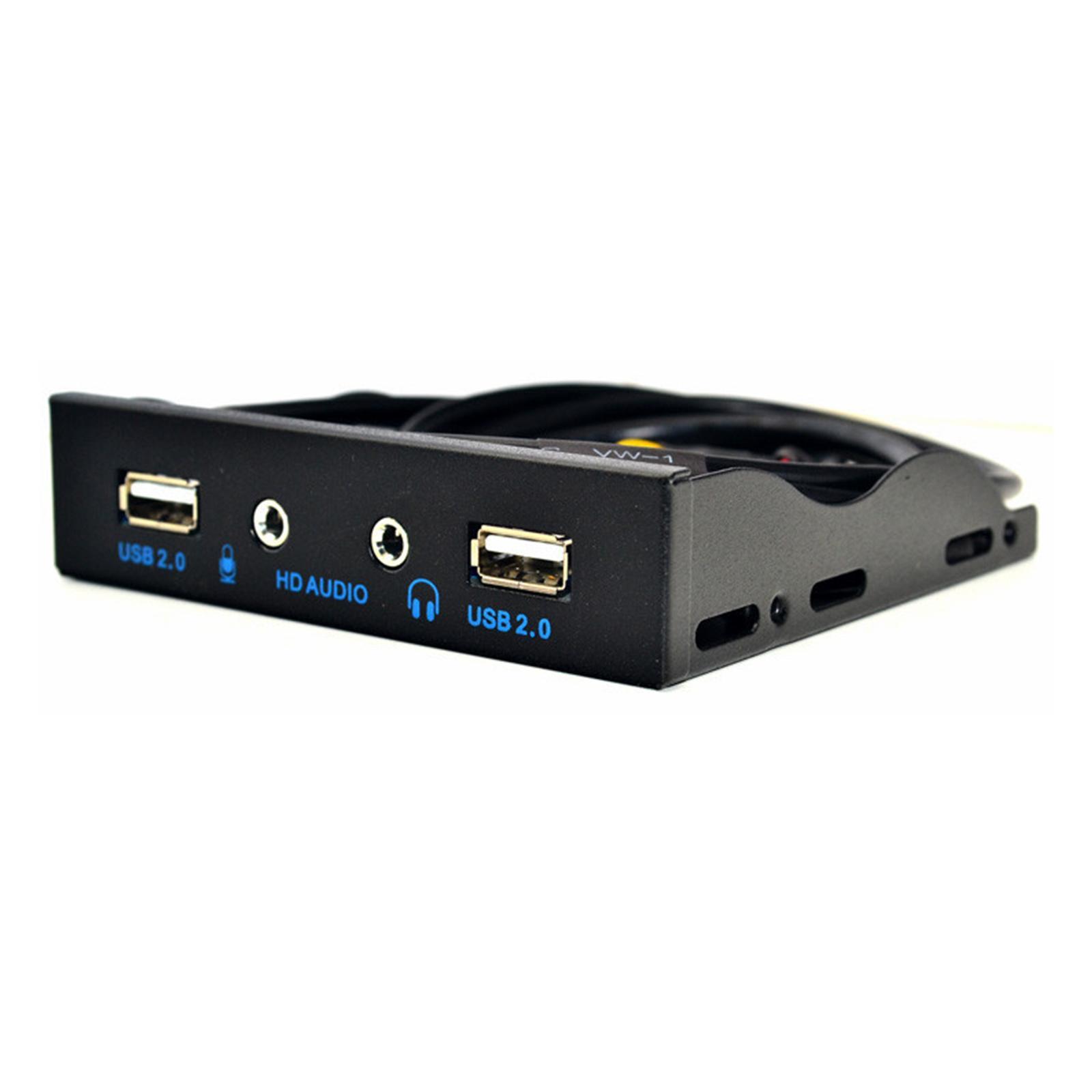 3.5inch 9Pin to USB 2.0 Panel 2 USB 2.0 Ports Mic Interface for PC