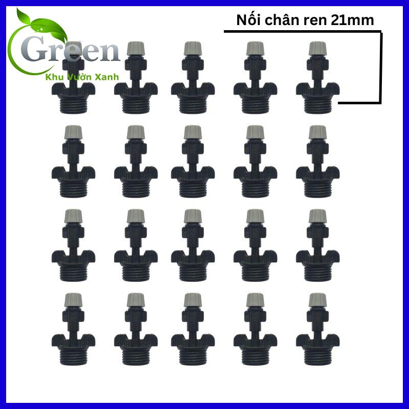 Combo 10/20 béc phun sương đơn xám kèm chân ren 21mm