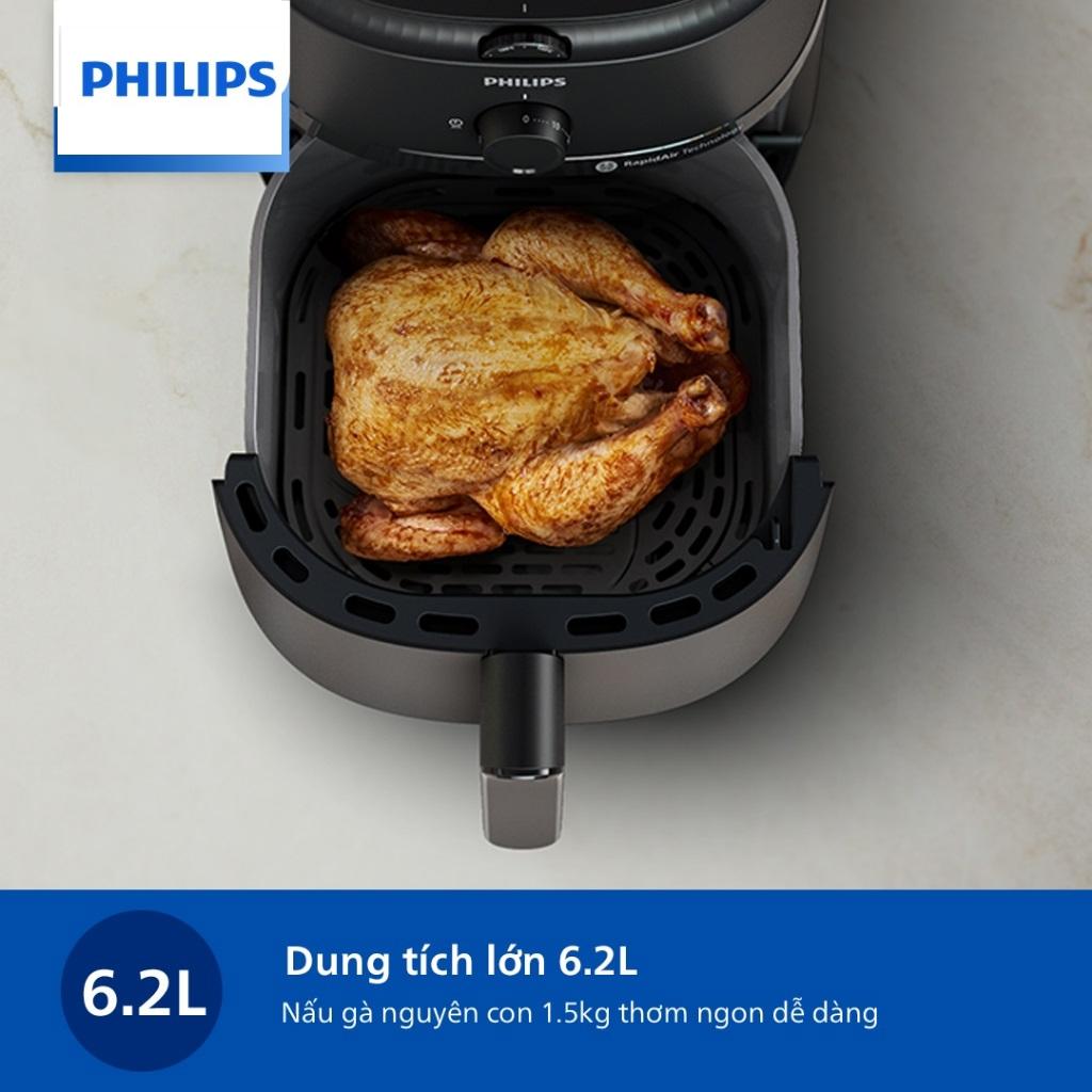 Nồi Chiên Không Dầu Philips NA130/00, 6.2 lít |1700W. Nút Vặn Dễ Sử Dụng, Hàng Chính Hãng