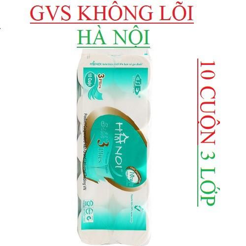 GIẤY VỆ SINH HÀ NỘI DÂY 10 CUỘN KHÔNG LÕI VÀ CÓ LÕI