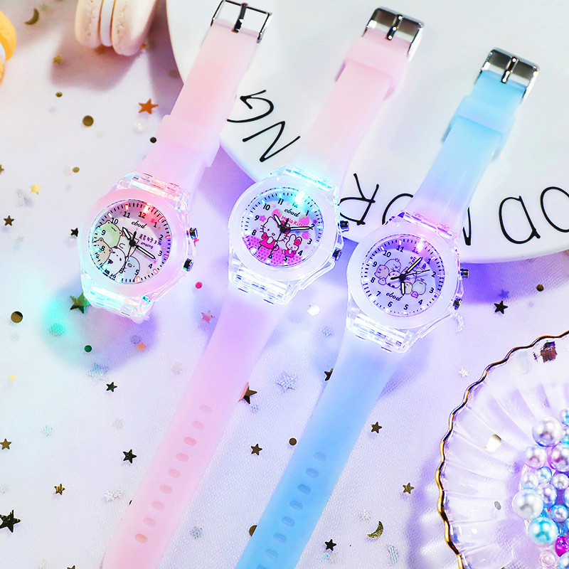 Đồng Hồ Trẻ Em KITTYLED22 - ELSALED21 DH30 DH29 Hình Hello Kitty Elsa Đèn Led Siêu Đẹp Cho Bé Gái