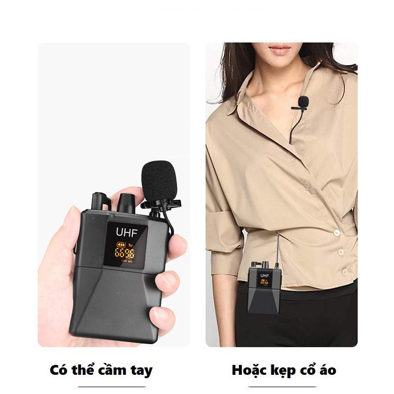Micro cài áo không dây livestream, thu âm, quay video từ xa dùng cho điện thoại, máy quay phim