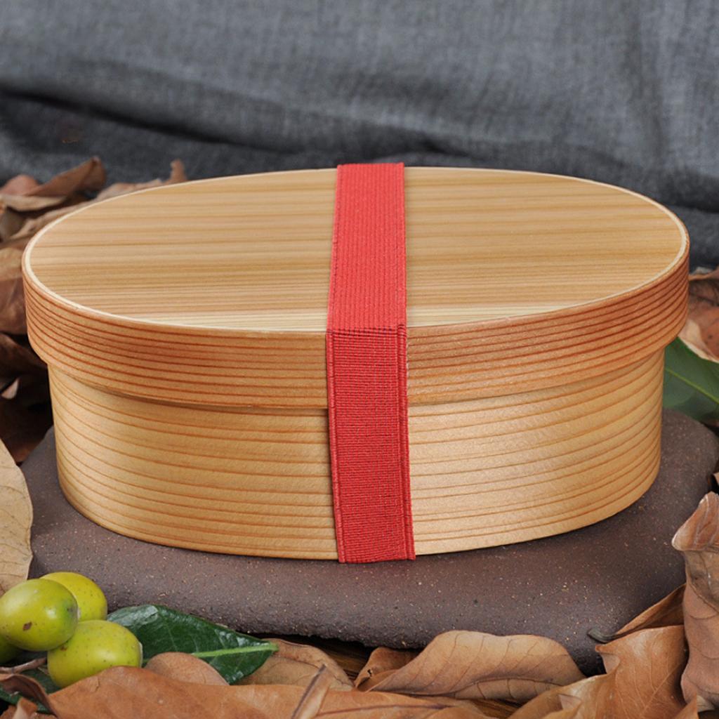 Wooden 1 Tier Lunch Box Bento Box Food Appetizer Container