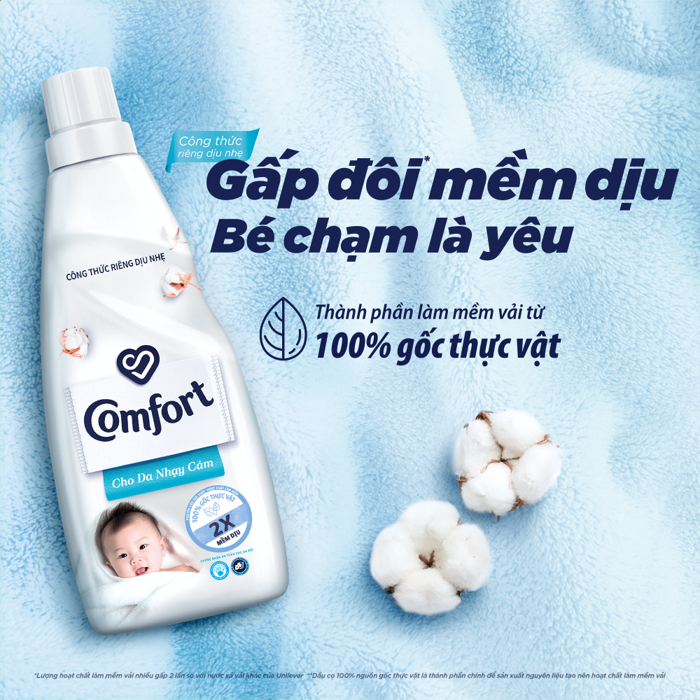 Combo 2 Túi Nước Xả Vải Comfort Dịu Nhẹ Thơm Dịu Êm Cho Cả Gia Đình 3.8L