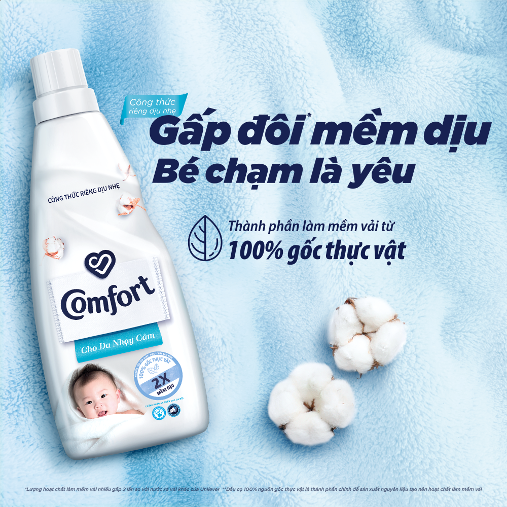 Nước Xả Vải Comfort Dịu Nhẹ Cho Cả Gia Đình - Thơm Dịu Êm Túi 3.6L