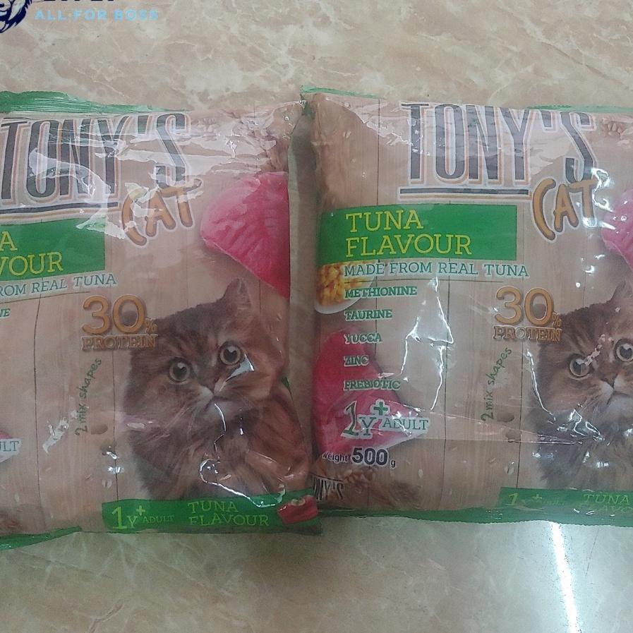 Thức ăn cho mèo dạng hạt Tony Cat túi 500g