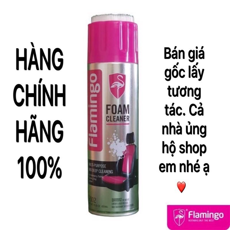 Bình Xịt bọt tẩy đa năng Vệ Sinh Ghế Da Nội Thất ô tô Flamingo F002 650ml