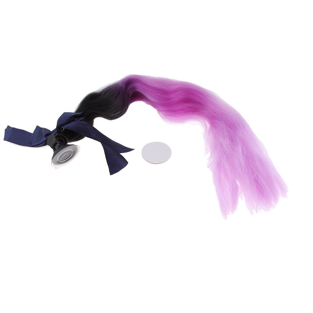 22 Inch 570mm Punk Style Gradient Ramp Hair Helmet Ponytail Motorcycle Motocross PC Helmet Wig