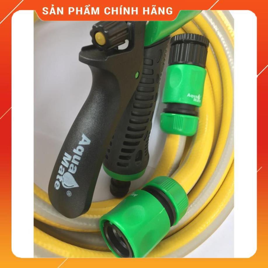 Vòi tưới cây rửa xe 6m-7m-8m tay bóp tùy chỉnh nhiều chế độ 319498622-1622-3 mầu cam