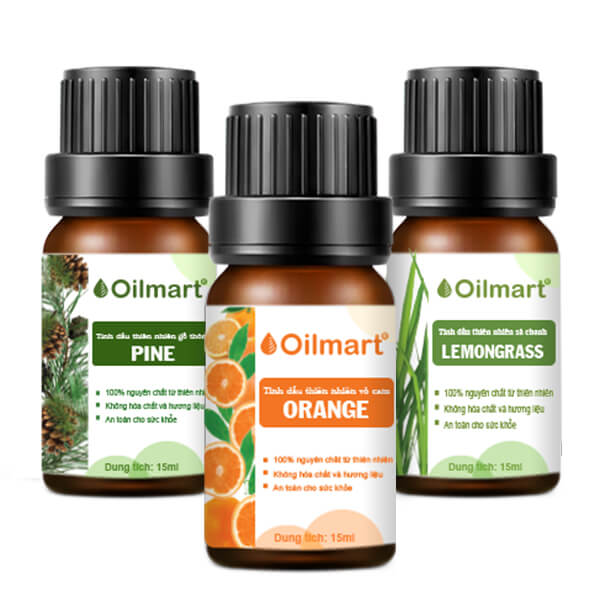 Combo 3 Chai Tinh Dầu Thiên Nhiên Nguyên Chất Oilmart 15ml