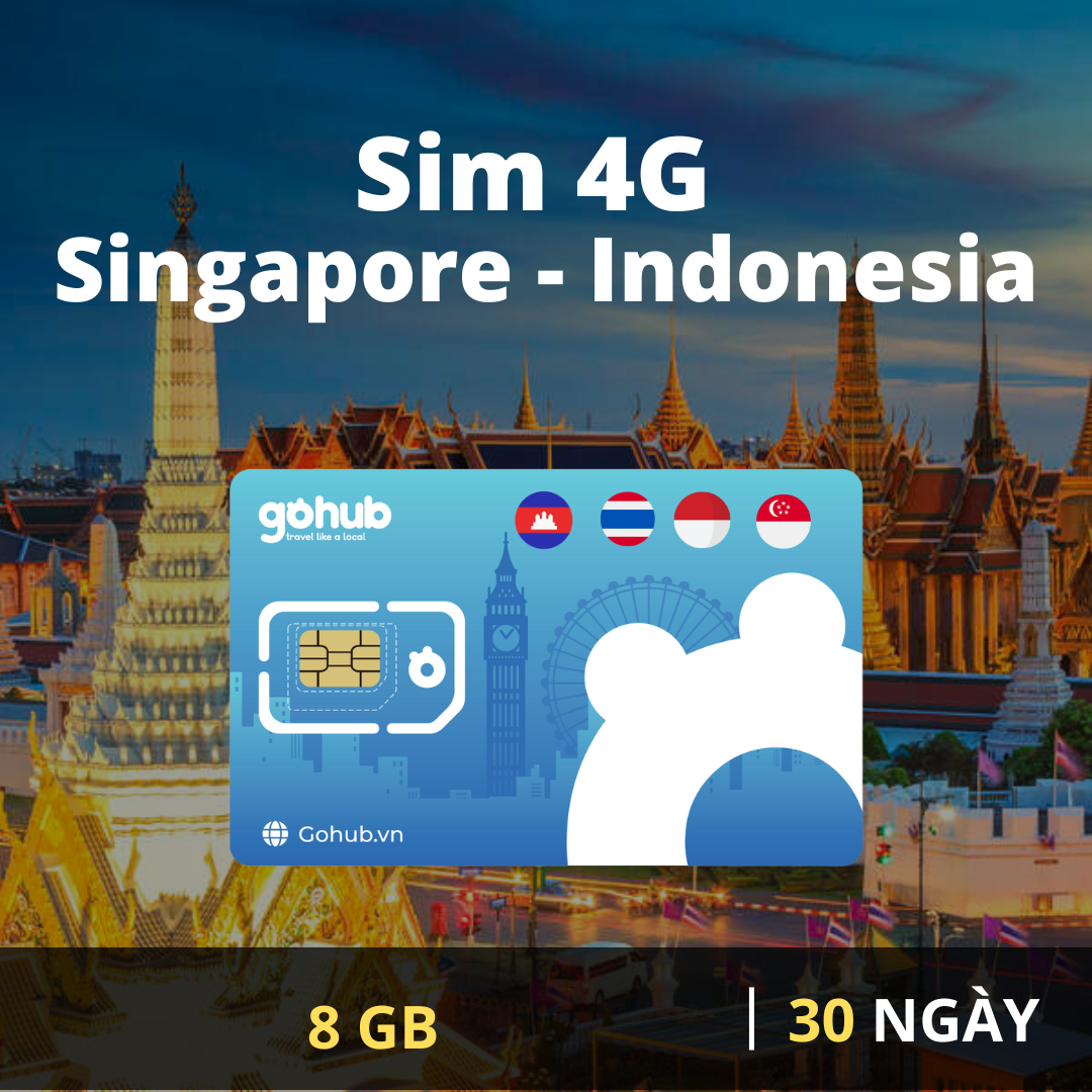 SIM 4G du lịch Singapore - Indonesia -  Gói cố định