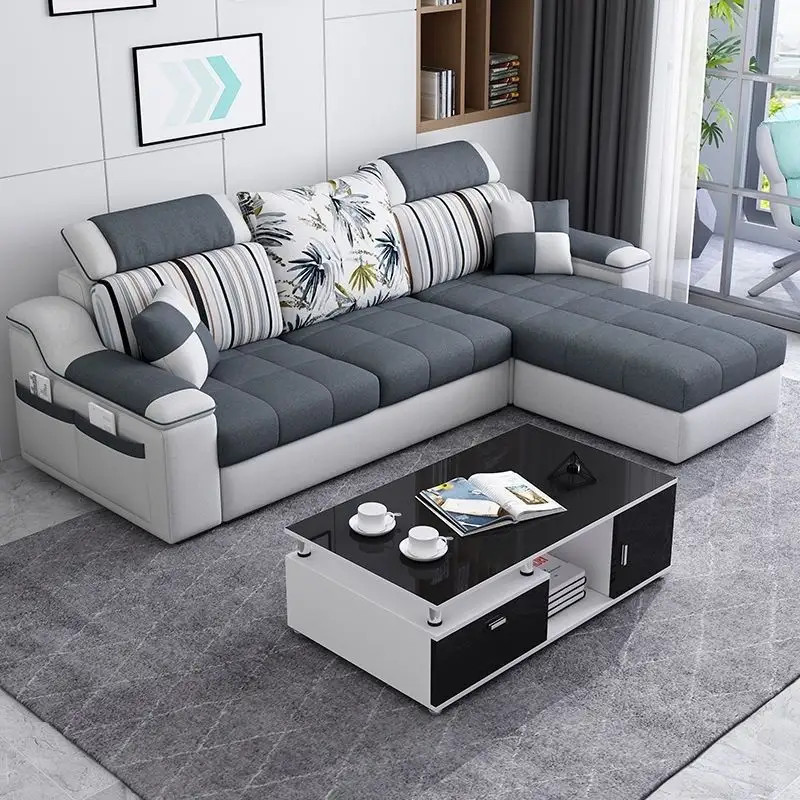 Sofa phòng khách góc L MSF03 Juno Sofa có tựa đầu hiện đại