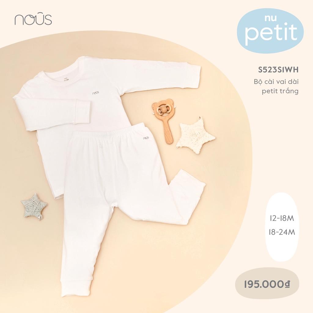 Bộ Quần Áo Dài Cài Vai Nous Màu Trắng Chất Liệu Petit