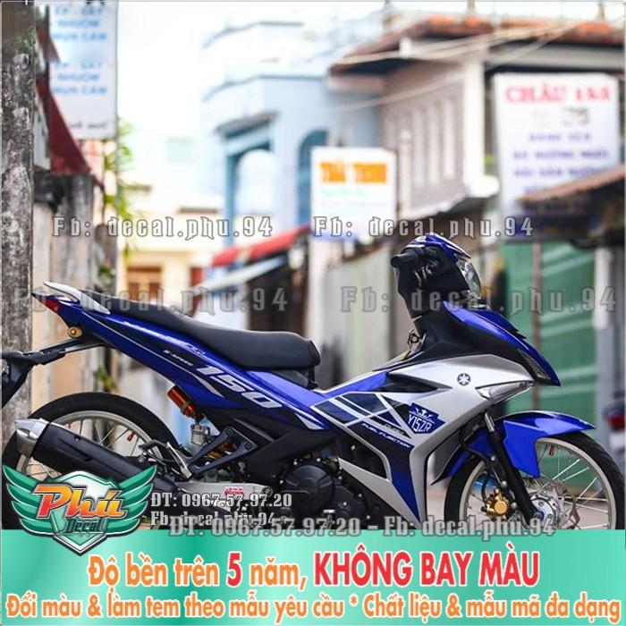 Tem rời EX 150 Y15 ZR bạc xanh