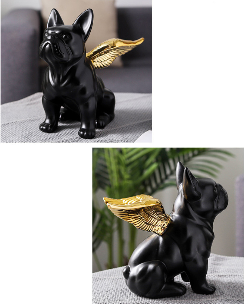 Tượng chú chó tài lộc Angle Black Bull