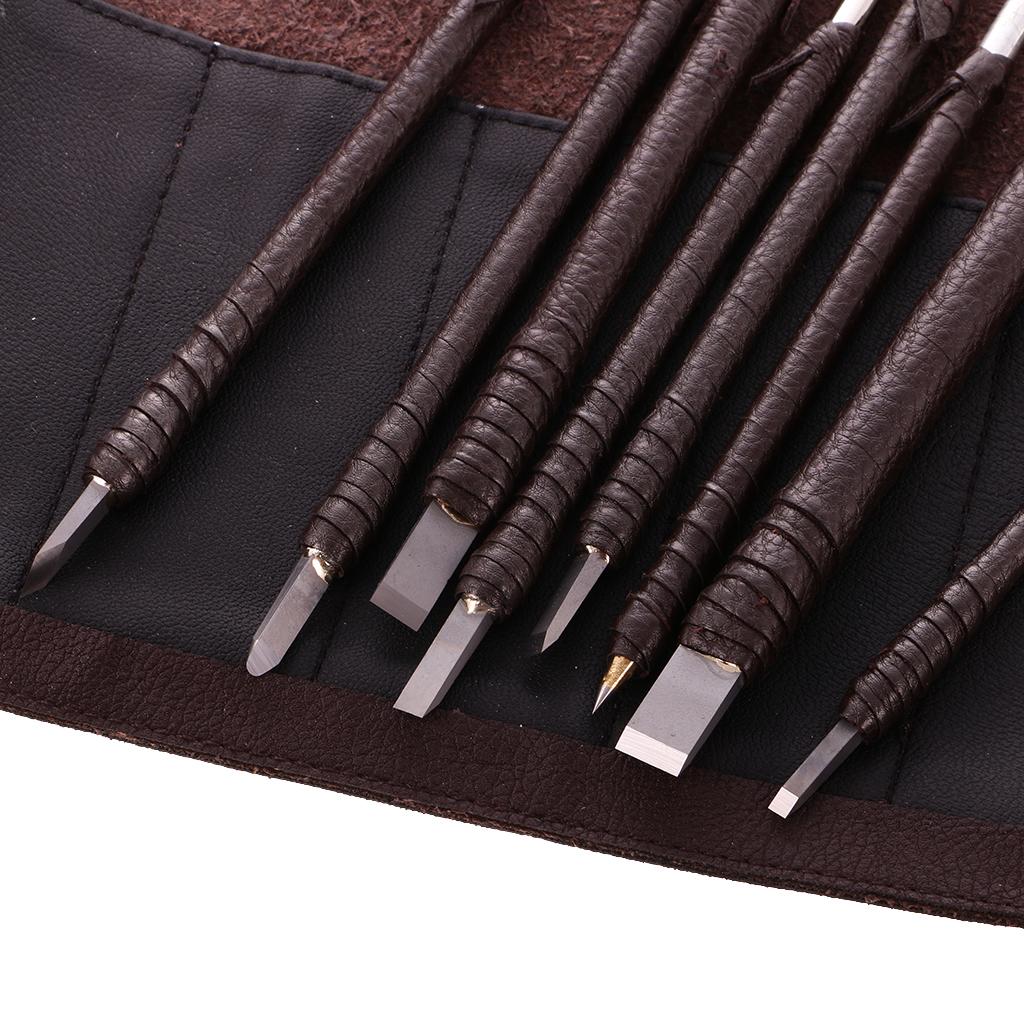Set of 8  Stone Wood Carving Seal Engraving Set Hobby Craft Tool