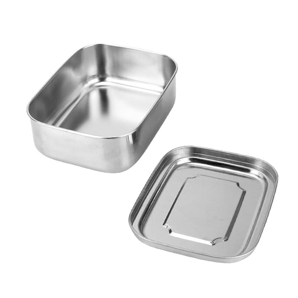 Portable Stainless Steel Bento Lunch Box Dinner Snacks Food Container