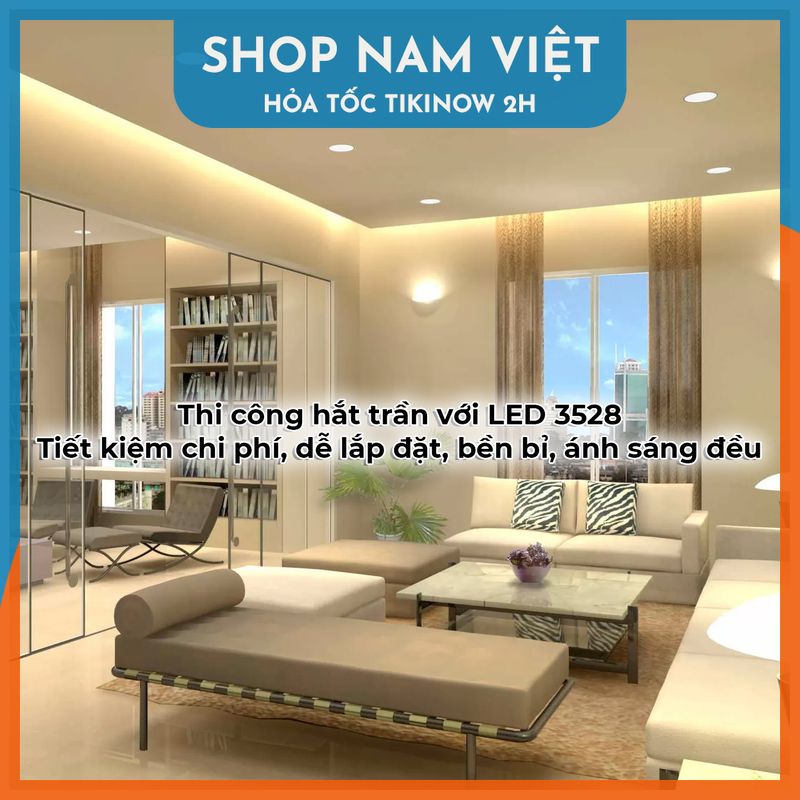 Dây Led 3528 Kèm Nguồn, Led Chống Nước Trang Trí Ngoài Trời, Hắt Trần, Quấn Cây - Chính Hãng NAVIVU