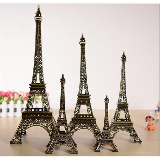 KHO-HN * Mô hình tháp Eiffel đồng đúc size 25cm trang trí nhà búp bê, bonsai, tiểu cảnh