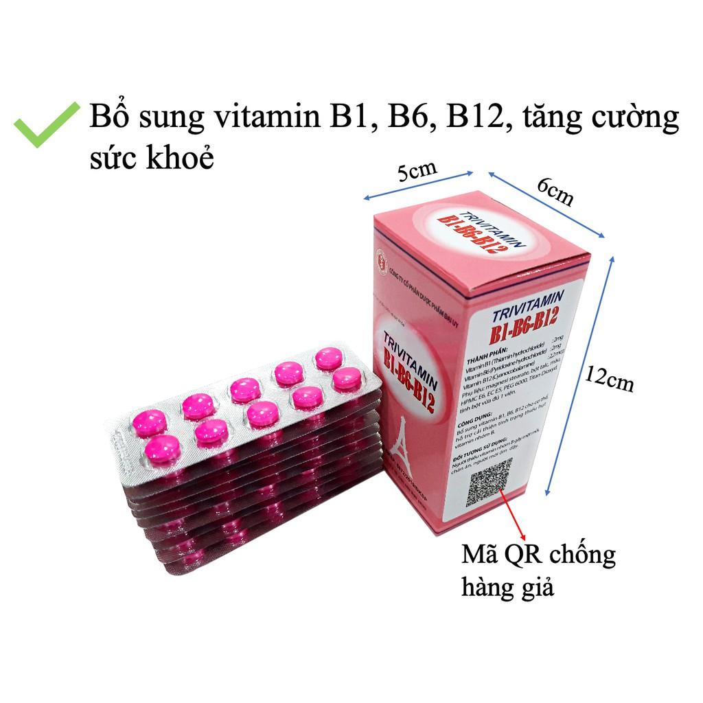 Vitamin B tổng hợp Đại Uy - Trivitamin 3B  (Hộp 10 vỉ x 10 viên nén)