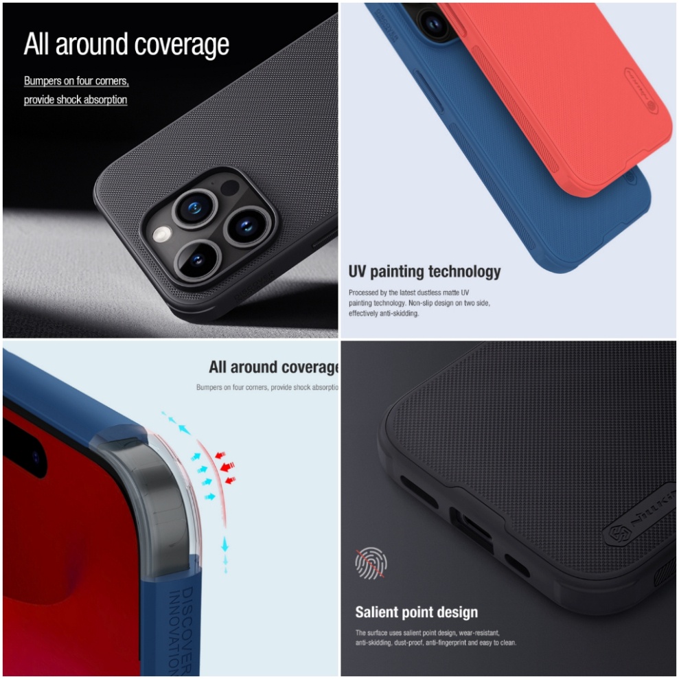 ỐP LƯNG DÀNH CHO ĐIỆN THOẠI IPHONE 15 PRO MAX - 15 PRO NILLKIN NHỰA CỨNG VIỀN DẺO - Super Frosted Shield Pro